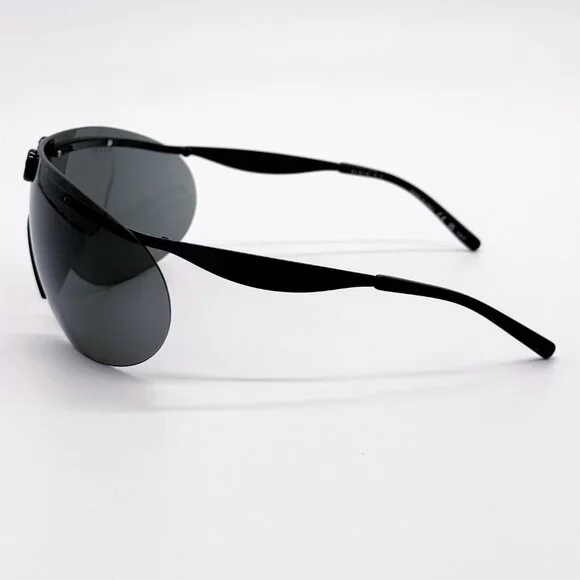 NEW AUTHENTIC GUCCI GG1656S 001, BLACK METAL OVERSIZED MASK SUNGLASSES G…